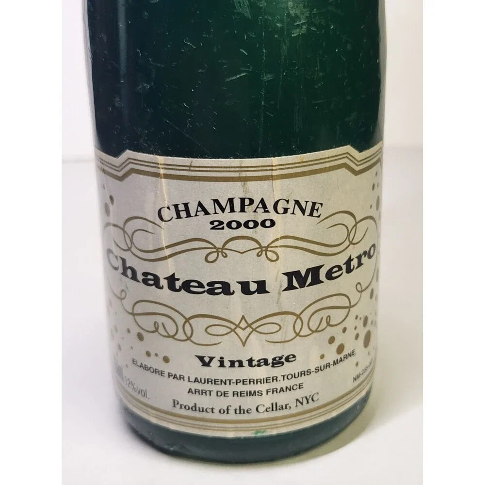 Champagne Bottle Candle Chateau Metro Vintage 12